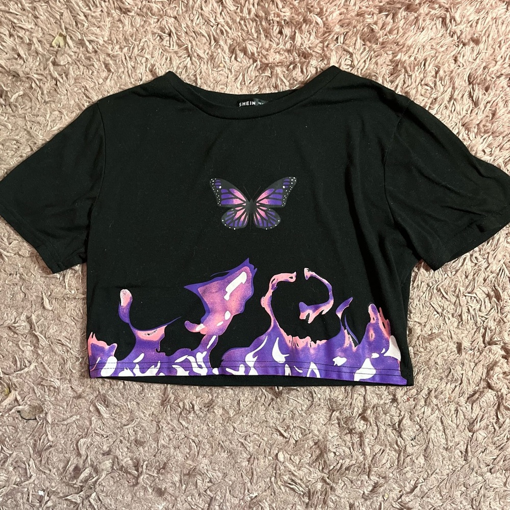 Butterfly shein crop top